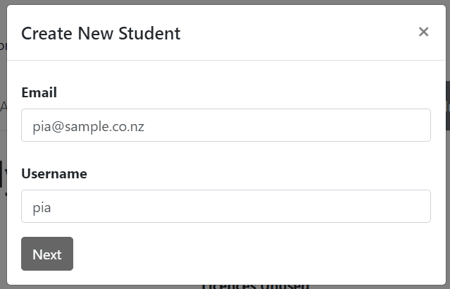 Sample Family New Student Modal2