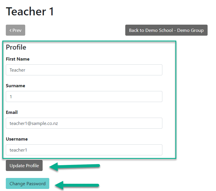 Edit Teacher